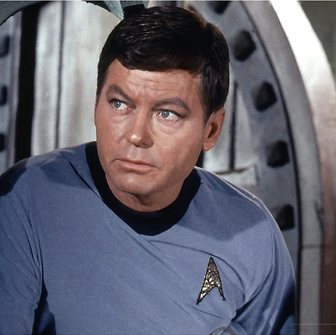 A square picture of Doctor Leonard McCoy from Star Trek: The Original Series as portrayed by DeForest Kelley.